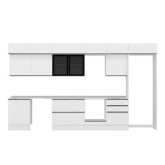 Alvinka 410X240 Cm High Gloss Mutfak Dolabı Mb-E90S60S60-3 High Gloss | Beyaz - Suntalam