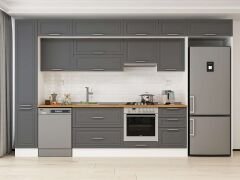 Alvinka 380X240 Cm Klasik Mebran Mutfak Dolabı Beyaz Beyaz Mbb-E90B40S50-1 Mebran | Antrasit - Suntalam