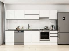 Alvinka 295X210 Cm High Gloss Mutfak Dolabı M-E80S50S45-1 High Gloss | Beyaz - Mdf