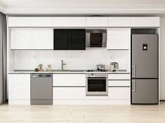 Alvinka 410X240 Cm High Gloss Mutfak Dolabı Mb-E90S60S60-3 High Gloss | Beyaz - Mdf