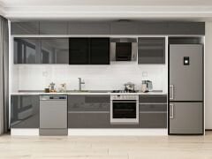 Alvinka 410X240 Cm High Gloss Mutfak Dolabı Mb-E90S60S60-3 High Gloss | Antrasit - Suntalam