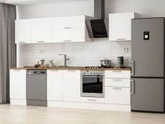 Alvinka 310X210 Cm Klasik Mebran Mutfak Dolabı M-E80S50S60-2 Mebran | Beyaz - Mdf