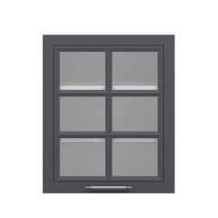 Alvinka Mutfak Modül Mbr_C Üst 1Dk2R 60-H72Cm Dolap Cam Beyaz Antrasit Suntalam