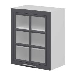 Alvinka Mutfak Modül Mbr_C Üst 1Dk2R 60-H72Cm Dolap Cam Beyaz Antrasit Suntalam