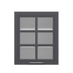 Alvinka Mutfak Modül Mbr_C Üst 1Dk2R 60-H72Cm Dolap Cam Beyaz Antrasit Mdf