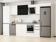 Alvinka 380X222 Cm High Gloss Mutfak Dolabı Mbb-E80B60S40-3 High Gloss | Beyaz - Mdf