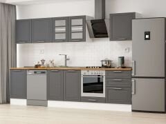 Alvinka 310X210 Cm Klasik Mebran Mutfak Dolabı M-E80S50S60-3 Mebran | Antrasit - Suntalam