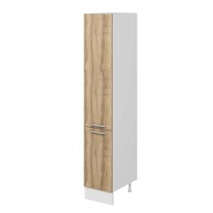 Alvinka Mutfak Modül Duz 40-H222Cm Boy Dolabı Beyaz Dore Suntalam