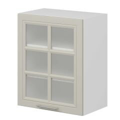 Alvinka Mutfak Modül Mbr_C Üst 1Dk2R 60-H72Cm Dolap Cam Beyaz Kumtaşı Mdf