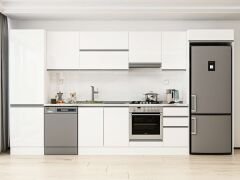 Alvinka 385X222 Cm High Gloss Mutfak Dolabı Mbb-E80B60S45-1 High Gloss | Beyaz - Suntalam