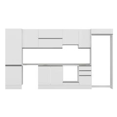 Alvinka 385X222 Cm High Gloss Mutfak Dolabı Mbb-E80B60S45-1 High Gloss | Beyaz - Suntalam