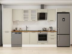 Alvinka 390X222 Cm Klasik Mebran Mutfak Dolabı Mbb-E90B50S50-3 Mebran | Kumtaşı - Mdf