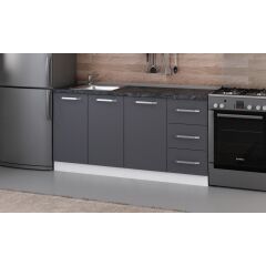 Minar 165 Cm Mutfak Dolabı Beyaz Antrasit 165-A1-Alt Modül