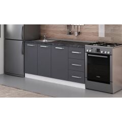 Minar 165 Cm Mutfak Dolabı Beyaz Antrasit 165-A1-Alt Modül