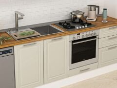 Alvinka 380X222 Cm Klasik Mebran Mutfak Dolabı Mb-E80S40S60-2 Mebran | Kumtaşı - Suntalam