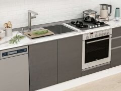 Alvinka 385X222 Cm High Gloss Mutfak Dolabı Mbb-E80B60S45-1 High Gloss | Antrasit - Suntalam