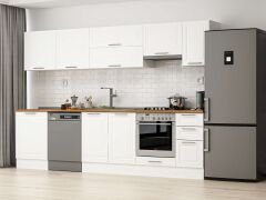 Alvinka 300X210 Cm Klasik Mebran Mutfak Dolabı M-E80S60S40-1 Mebran | Beyaz - Suntalam