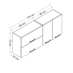 Minar 170 Cm Mutfak Dolabı Beyaz 170-B1-Üst Modül