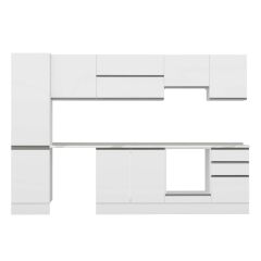 Alvinka 300X210 Cm High Gloss Mutfak Dolabı M-E80S50S50-1 High Gloss | Beyaz - Suntalam