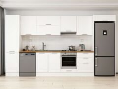 Alvinka 400X222 Cm Klasik Mebran Mutfak Dolabı Mbb-E90B50S60-1 Mebran | Beyaz - Mdf