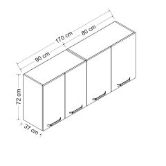 Minar 170 Cm Mutfak Dolabı Beyaz 170-B2-Üst Modül