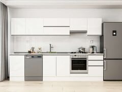 Alvinka 300X210 Cm High Gloss Mutfak Dolabı M-E80S50S50-1 High Gloss | Beyaz - Mdf