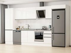 Alvinka 385X222 Cm High Gloss Mutfak Dolabı Mbb-E80B60S45-2 High Gloss | Beyaz - Mdf