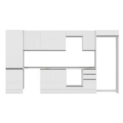 Alvinka 385X222 Cm High Gloss Mutfak Dolabı Mbb-E80B60S45-2 High Gloss | Beyaz - Mdf