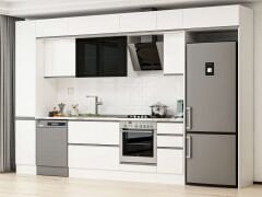 Alvinka 370X240 Cm High Gloss Mutfak Dolabı Mbb-E90B40S40-3 High Gloss | Beyaz - Mdf