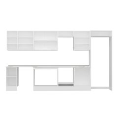 Alvinka 380X222 Cm Klasik Mebran Mutfak Dolabı Mb-E80S40S60-3 Mebran | Beyaz - Suntalam