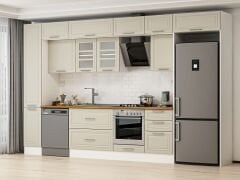 Alvinka 380X240 Cm Klasik Mebran Mutfak Dolabı Beyaz Beyaz Mbb-E90B40S50-3 Mebran | Kumtaşı - Suntalam