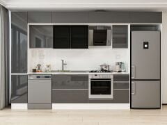 Alvinka 370X240 Cm High Gloss Mutfak Dolabı Mbb-E90B40S40-3 High Gloss | Antrasit - Mdf