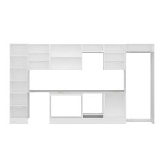 Alvinka 400X222 Cm Klasik Mebran Mutfak Dolabı Mbb-E90B50S60-2 Mebran | Beyaz - Suntalam