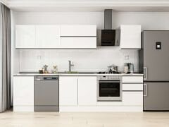 Alvinka 300X210 Cm High Gloss Mutfak Dolabı M-E80S50S50-2 High Gloss | Beyaz - Suntalam