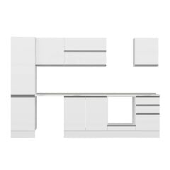 Alvinka 300X210 Cm High Gloss Mutfak Dolabı M-E80S50S50-2 High Gloss | Beyaz - Suntalam