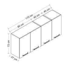 Minar 175 Cm Mutfak Dolabı Beyaz 175-B1-Üst Modül