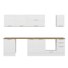 Alvinka 300X210 Cm Klasik Mebran Mutfak Dolabı M-E80S60S40-2 Mebran | Beyaz - Suntalam