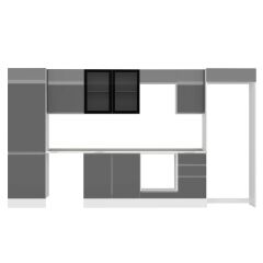 Alvinka 385X222 Cm High Gloss Mutfak Dolabı Mbb-E80B60S45-3 High Gloss | Antrasit - Suntalam