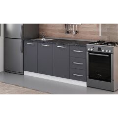 Minar 175 Cm Mutfak Dolabı Beyaz Antrasit 175-A1 -Alt Modül