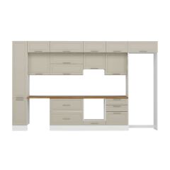 Alvinka 390X240 Cm Klasik Mebran Mutfak Dolabı Beyaz Beyaz Mbb-E90B40S60-1 Mebran | Kumtaşı - Suntalam