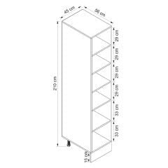 Alvinka Mutfak Modül Duz 45-H210Cm Boy Dolabı Beyaz Dore Mdf