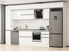 Alvinka 375X240 Cm High Gloss Mutfak Dolabı Mbb-E90B40S45-2 High Gloss | Beyaz - Suntalam