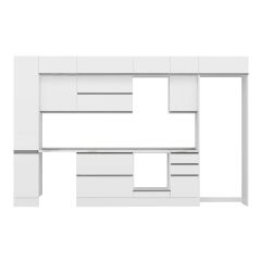 Alvinka 375X240 Cm High Gloss Mutfak Dolabı Mbb-E90B40S45-2 High Gloss | Beyaz - Suntalam