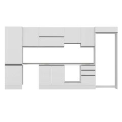 Alvinka 390X222 Cm High Gloss Mutfak Dolabı Mbb-E80B60S50-1 High Gloss | Beyaz - Mdf