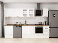 Alvinka 300X210 Cm Klasik Mebran Mutfak Dolabı M-E80S60S40-3 Mebran | Beyaz - Suntalam