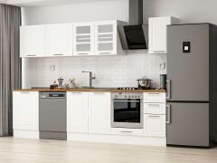 Alvinka 300X210 Cm Klasik Mebran Mutfak Dolabı M-E80S60S40-3 Mebran | Beyaz - Suntalam