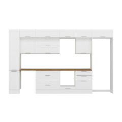 Alvinka 390X240 Cm Klasik Mebran Mutfak Dolabı Beyaz Beyaz Mbb-E90B40S60-2 Mebran | Beyaz - Suntalam