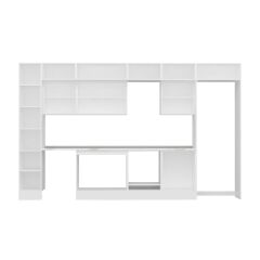 Alvinka 390X240 Cm Klasik Mebran Mutfak Dolabı Mbb-E90B40S60-2 Mebran | Beyaz - Suntalam