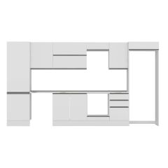 Alvinka 390X222 Cm High Gloss Mutfak Dolabı Mbb-E80B60S50-2 High Gloss | Beyaz - Suntalam