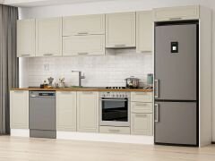 Alvinka 365X222 Cm Klasik Mebran Mutfak Dolabı Mb-E80S45S40-1 Mebran | Kumtaşı - Mdf